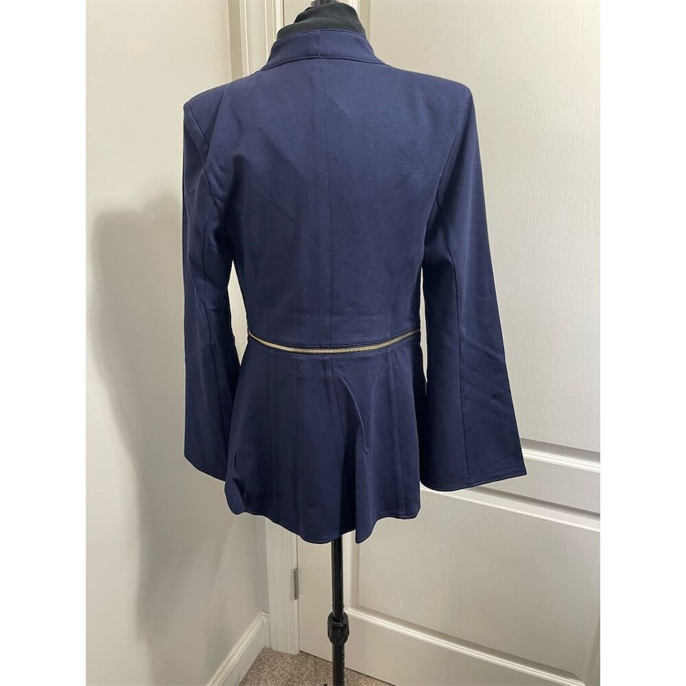 Iman Women's Blue Blazer Size S Long Sleeve can wear long or cropped (sku512) - Picture 3 of 10